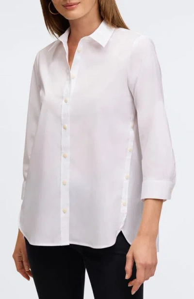 FOXCROFT FOXCROFT JULIET THREE-QUARTER SLEEVE BUTTON-UP SHIRT