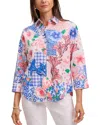 Foxcroft June Mixed Print Cotton Button-up Shirt In Multi