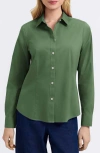 Foxcroft June Stretch Cotton Blend Button-up Shirt In Green