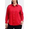 Foxcroft June Stretch Cotton Blend Button-up Shirt In Red