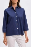 Foxcroft Kelly Button-up Shirt In Navy/white