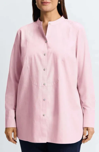 Foxcroft Kris Cotton Button-up Shirt In Chambray Pink
