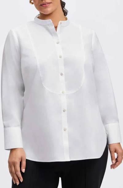 Foxcroft Kris Cotton Button-up Shirt In White