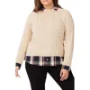 Foxcroft Layered Sweater In Oatmeal