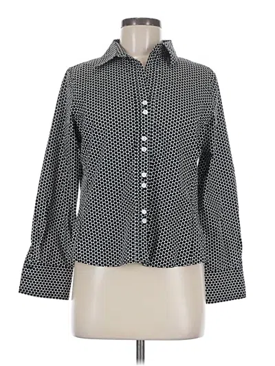 Pre-owned Foxcroft Long Sleeve Blouse In Black