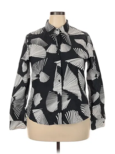 Pre-owned Foxcroft Long Sleeve Blouse In Black