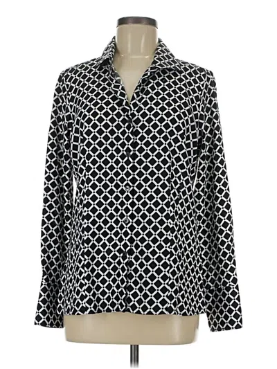 Pre-owned Foxcroft Long Sleeve Blouse In Black