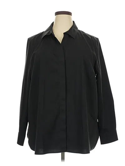 Pre-owned Foxcroft Long Sleeve Blouse In Black