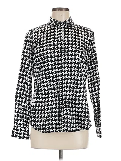 Pre-owned Foxcroft Long Sleeve Blouse In Black