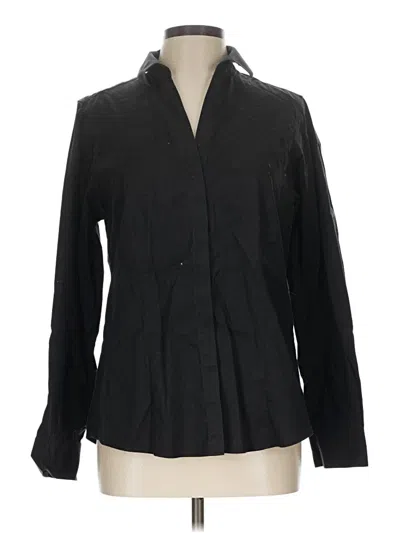 Pre-owned Foxcroft Long Sleeve Blouse In Black