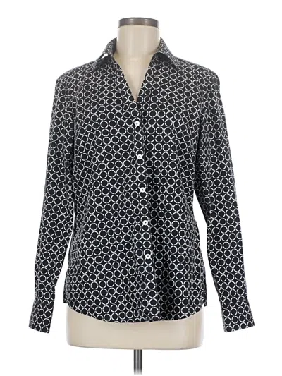 Pre-owned Foxcroft Long Sleeve Blouse In Black