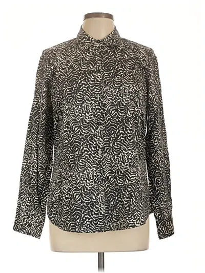 Pre-owned Foxcroft Long Sleeve Blouse In Black