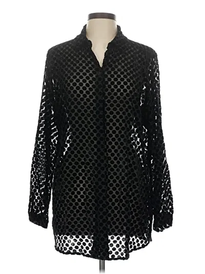 Pre-owned Foxcroft Long Sleeve Blouse In Black