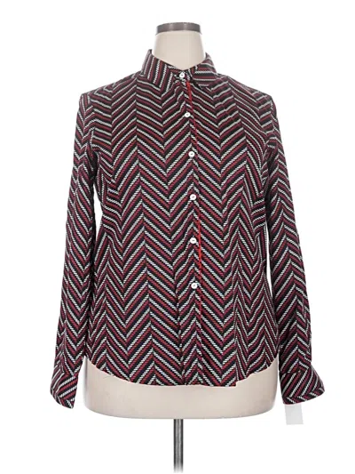 Foxcroft Long Sleeve Blouse In Burgundy