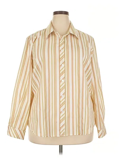 Pre-owned Foxcroft Long Sleeve Blouse In Gold
