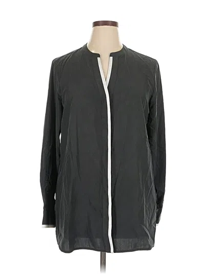 Pre-owned Foxcroft Long Sleeve Blouse In Gray