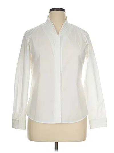 Pre-owned Foxcroft Long Sleeve Blouse In Ivory