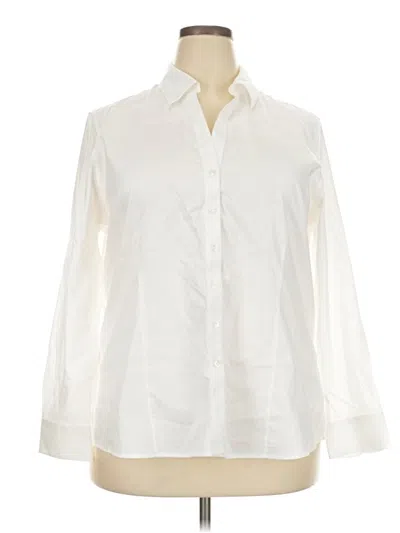 Pre-owned Foxcroft Long Sleeve Blouse In Ivory