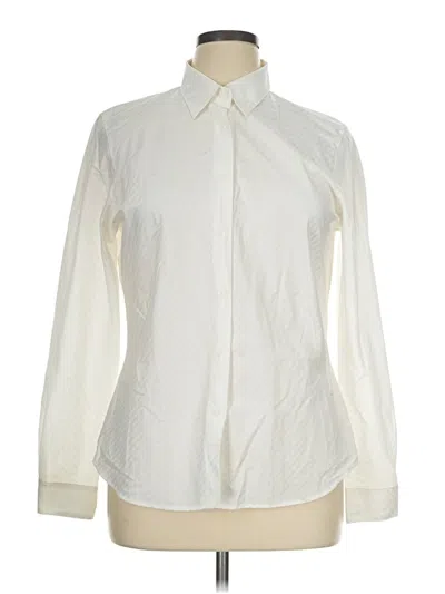 Pre-owned Foxcroft Long Sleeve Blouse In Ivory