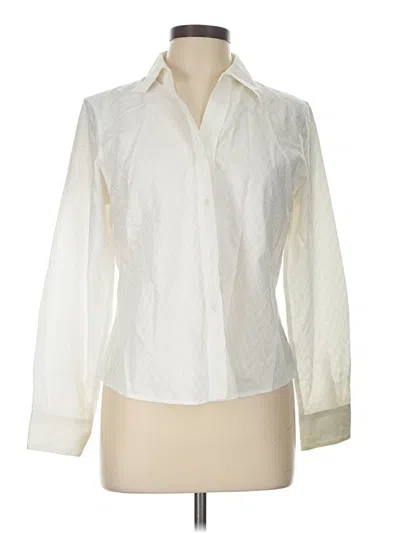 Pre-owned Foxcroft Long Sleeve Blouse In Ivory