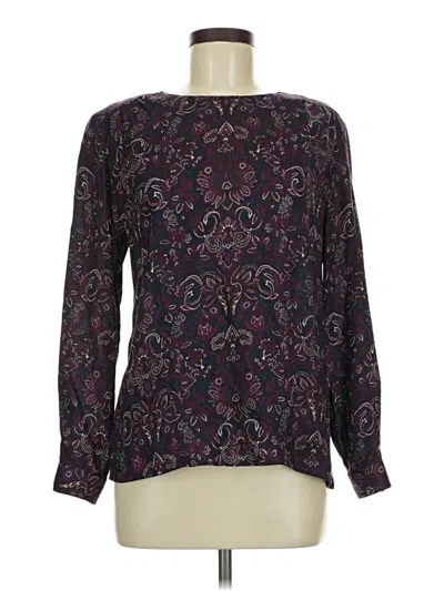 Pre-owned Foxcroft Long Sleeve Blouse In Purple