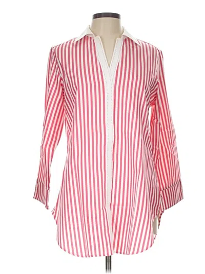 Pre-owned Foxcroft Long Sleeve Blouse In Red