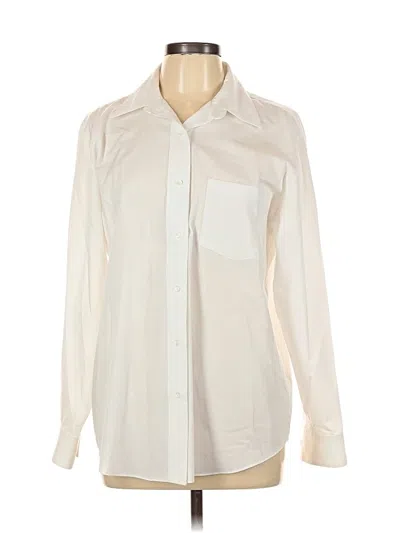 Pre-owned Foxcroft Long Sleeve Blouse In White
