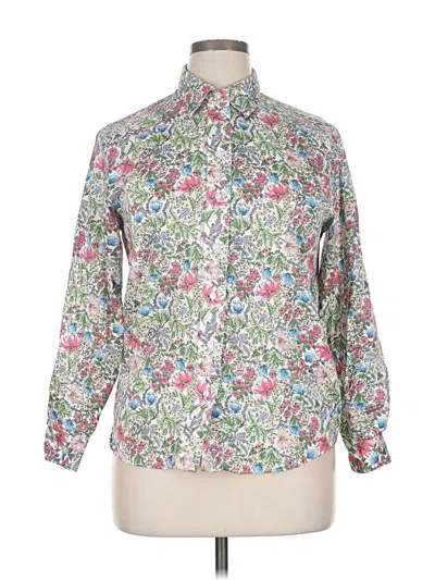 Pre-owned Foxcroft Long Sleeve Blouse In White