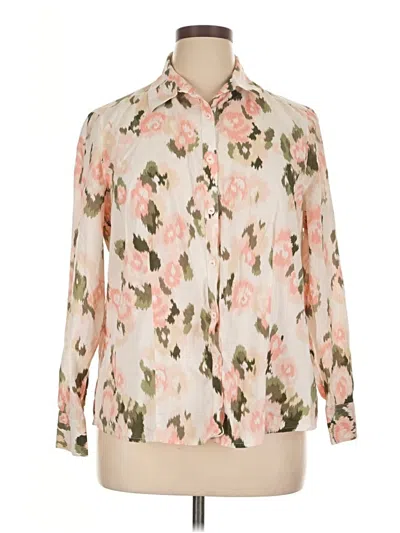 Pre-owned Foxcroft Long Sleeve Blouse In White