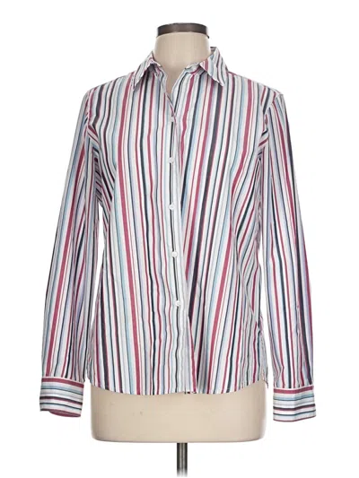 Pre-owned Foxcroft Long Sleeve Blouse In White