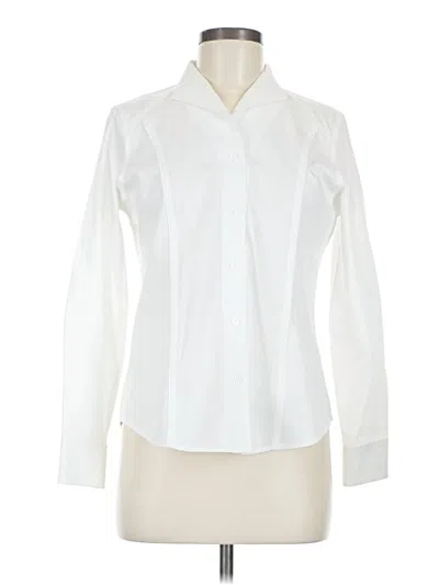 Pre-owned Foxcroft Long Sleeve Blouse In White