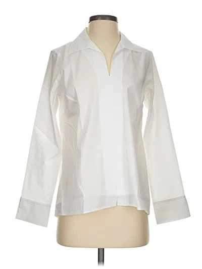 Pre-owned Foxcroft Long Sleeve Blouse In White