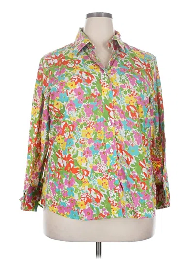 Pre-owned Foxcroft Long Sleeve Blouse In Yellow
