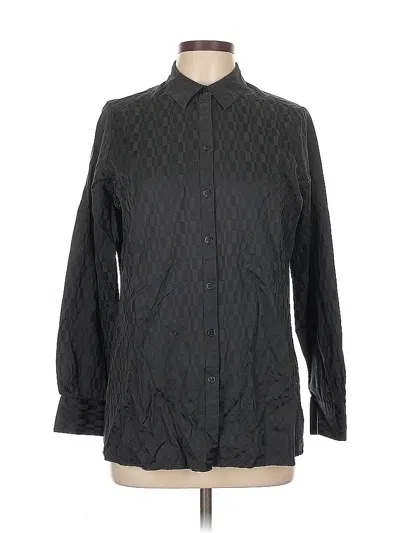 Pre-owned Foxcroft Long Sleeve Button Down Shirt In Black