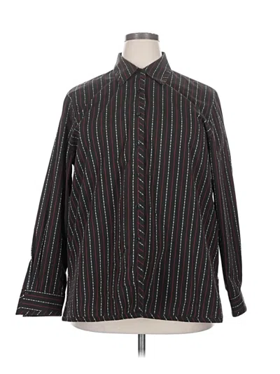 Pre-owned Foxcroft Long Sleeve Button Down Shirt In Black