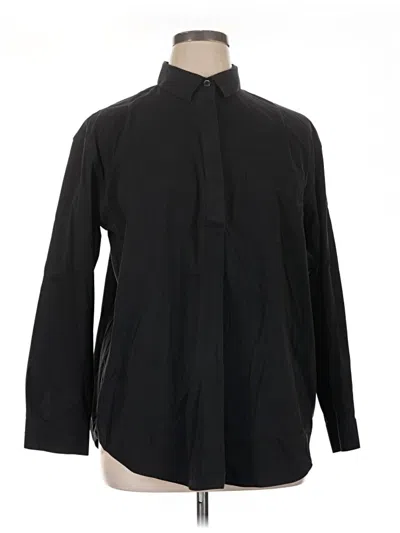Pre-owned Foxcroft Long Sleeve Button Down Shirt In Black