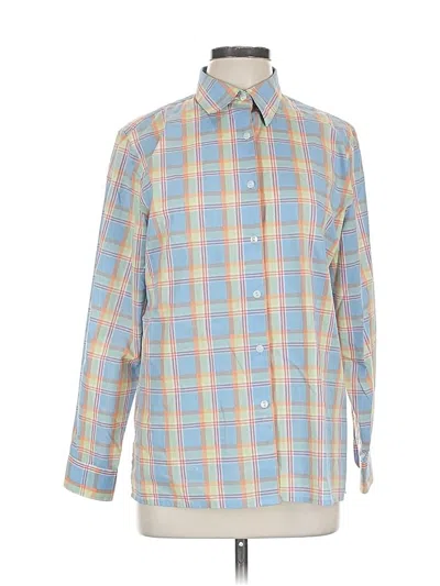 Pre-owned Foxcroft Long Sleeve Button Down Shirt In Blue