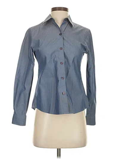 Pre-owned Foxcroft Long Sleeve Button Down Shirt In Blue