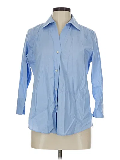 Pre-owned Foxcroft Long Sleeve Button Down Shirt In Blue