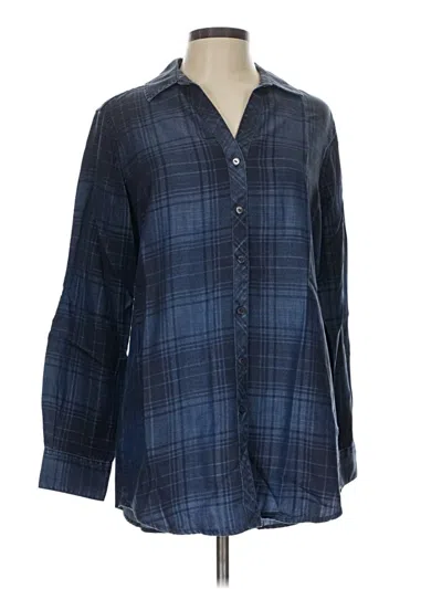Pre-owned Foxcroft Long Sleeve Button Down Shirt In Blue