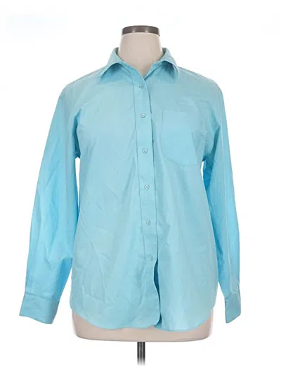 Pre-owned Foxcroft Long Sleeve Button Down Shirt In Blue