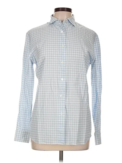 Pre-owned Foxcroft Long Sleeve Button Down Shirt In Blue