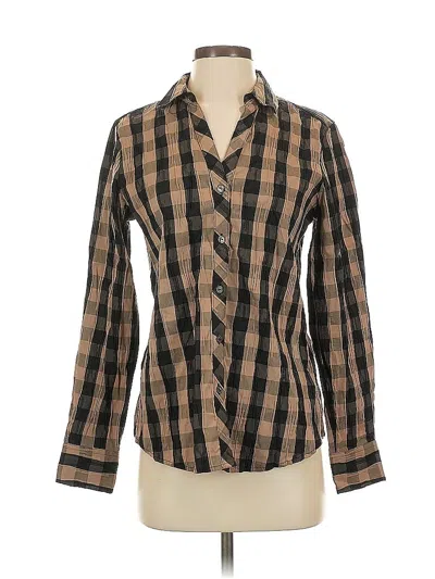 Pre-owned Foxcroft Long Sleeve Button Down Shirt In Brown