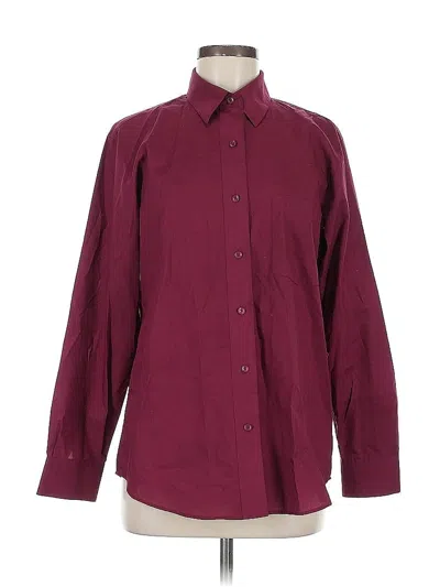 Pre-owned Foxcroft Long Sleeve Button Down Shirt In Burgundy