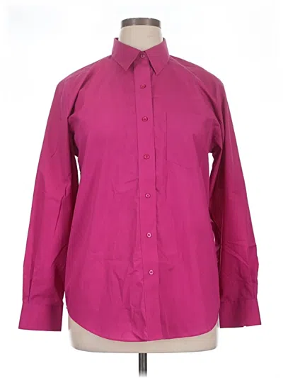Pre-owned Foxcroft Long Sleeve Button Down Shirt In Burgundy