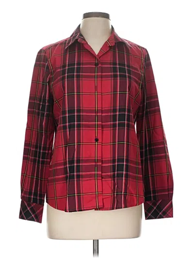 Pre-owned Foxcroft Long Sleeve Button Down Shirt In Burgundy