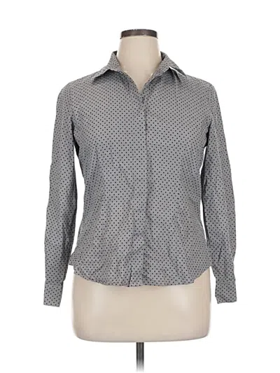 Pre-owned Foxcroft Long Sleeve Button Down Shirt In Gray