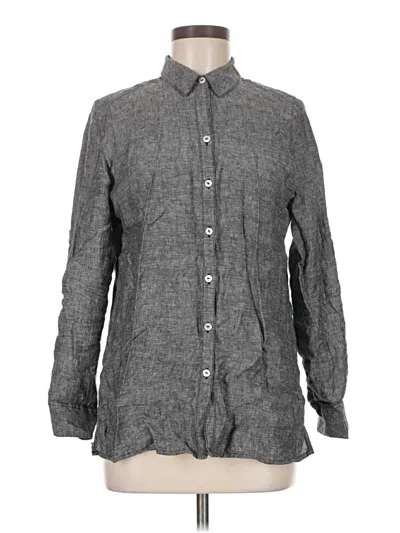 Pre-owned Foxcroft Long Sleeve Button Down Shirt In Gray