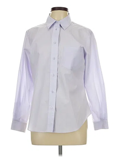 Pre-owned Foxcroft Long Sleeve Button Down Shirt In Gray