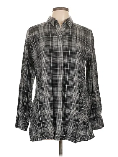 Pre-owned Foxcroft Long Sleeve Button Down Shirt In Gray